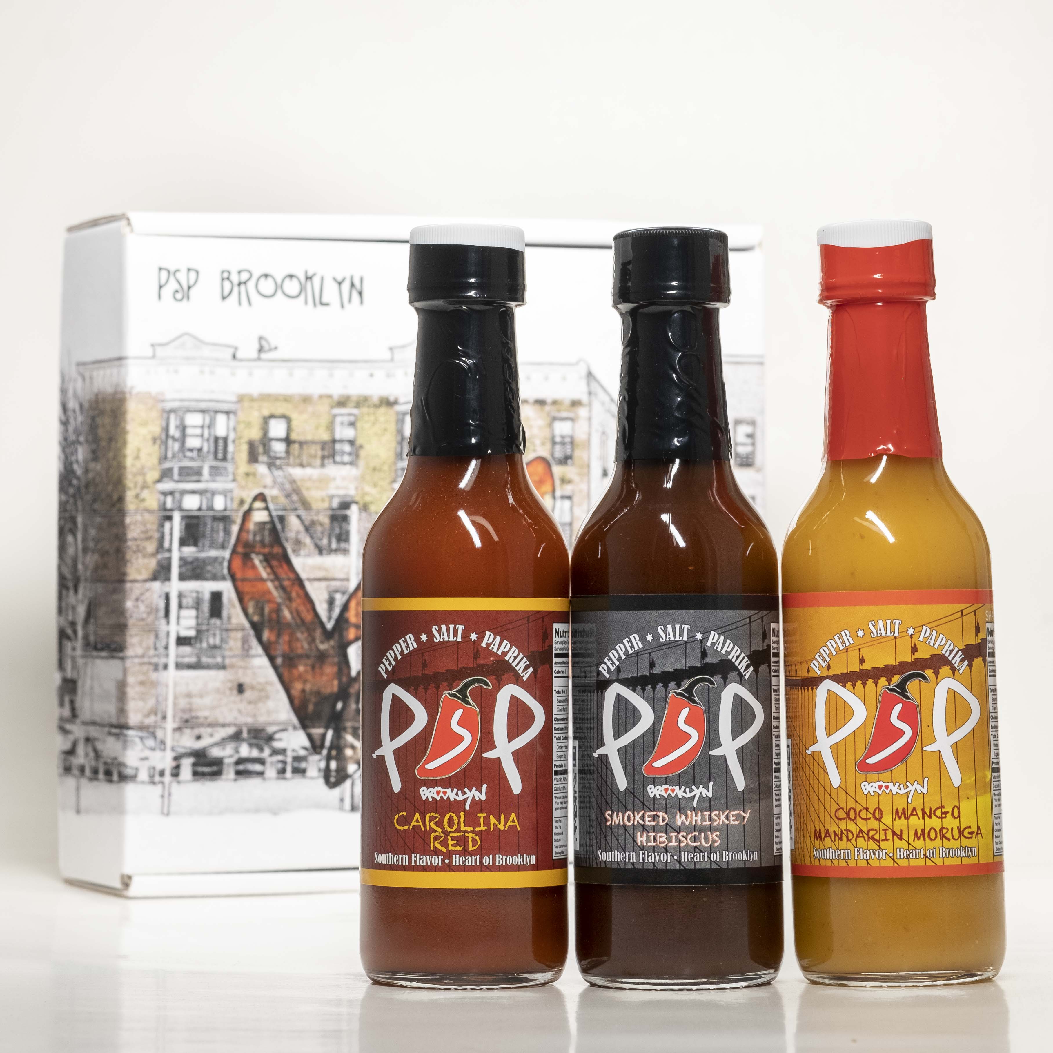 Mo Heat Gift Pack (5oz Bottles) – PSP Brooklyn (Pepper Salt Paprika)